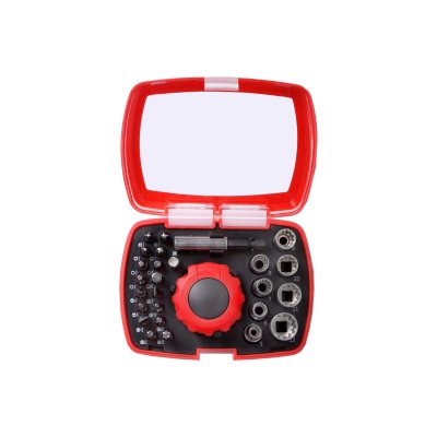 27 PC BIT/SOCKET SET WITH HANDLE AND RATCHET PROLINE