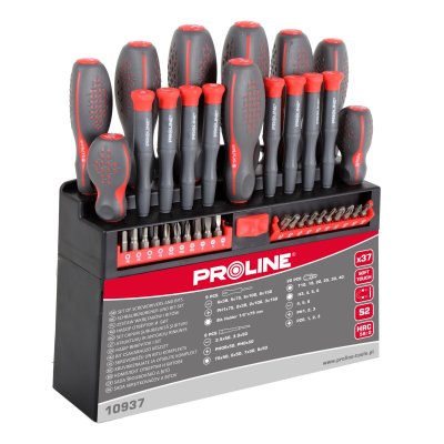 SCREWDRIVERS AND BITS SET, 37PCS, S2, SOFT TOUCH, PROLINE