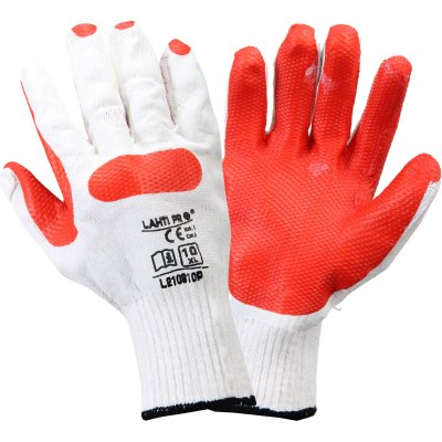 GLOVES LATEX RED-WHITE L210910P, 12 PAIRS, "10", CE, LAHTI