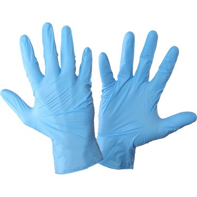 GLOVES NITRILE BLUE, 100 PCS., "9", CE, LAHTI