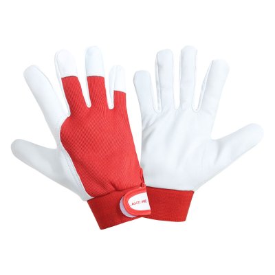 GLOVES LEATHER RED L272011P, 12 PAIRS, "11", CE, LAHTI