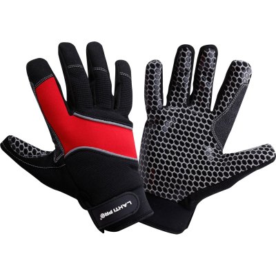 GLOVES ANTI-SLIP BLACK-RED L281111P, CARD, "11", CE, LAHTI