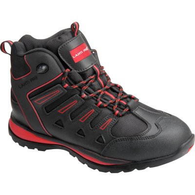 ANKLE SHOES, LEATH./OXFORD, BLACK-RED, SB SRA,"42",CE, LAHTI