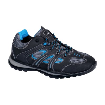 SHOES NO TOE CAP,NUBUCK/MESH,BLACK-BLUE,O1 SRA,"44",CE,LAHTI