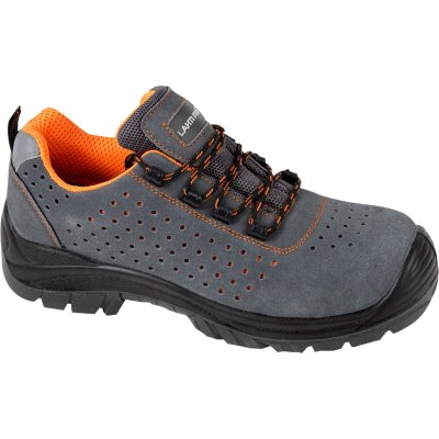 SHOES WITH HOLES, SUEDE, GREY-ORANGE, S1 SRC, "42", CE,LAHTI