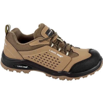 SHOES WITH HOLES, NUBUCK, BEIGE-BLACK, S1 SRA, "39",CE,LAHTI