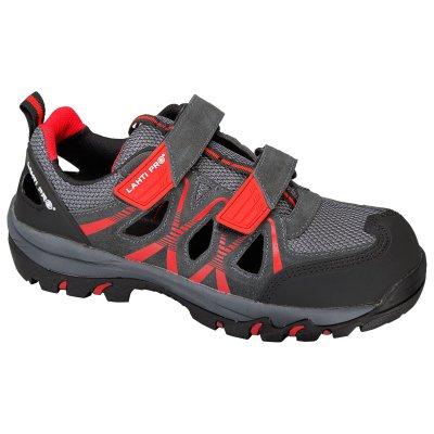 SANDALS, SUEDE/MESH, GREY-RED, S1 SRA,"41", CE, LAHTI