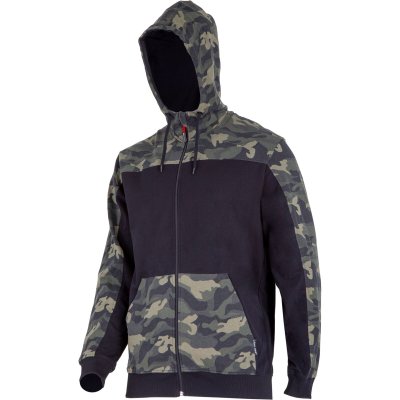 HOODED SWEATSHIRT WITH ZIP GREEN CAMO-BLACK, "S", CE, LAHTI