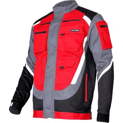 JACKET, BLACK-GREY-RED, 100% COTTON, "L", CE, LAHTI