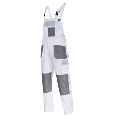 BIB PANTS, WHITE-GREY, 100% COTTON, "2L (54)", CE, LAHTI