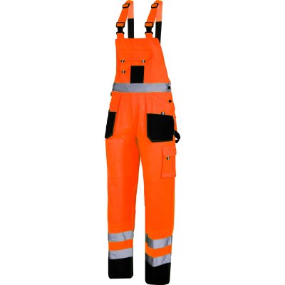 HIGH VIS. BIB PANTS BLACK-ORANGE, "M", CE, LAHTI