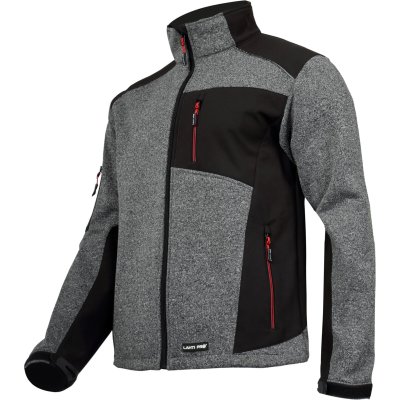 SWEATER JACKET SOFT. INSERTS, GREY-BLACK, "XL", CE, LAHTI