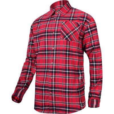 FLANNEL SHIRT RED-NAVY, 170G/M2, "L", CE, LAHTI