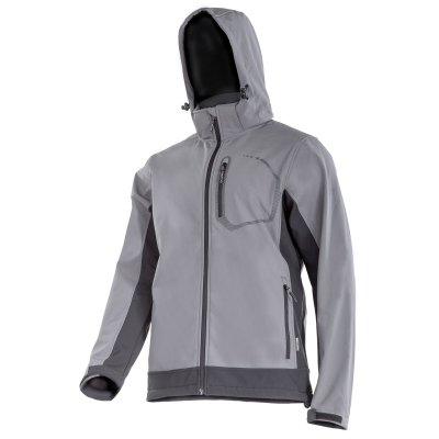 SOFTSHELL JACKET WITH HOOD, GREY, SIZE 2XL, CE, LATHI